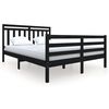 vidaXL Bedframe massief hout zwart 150x200 cm