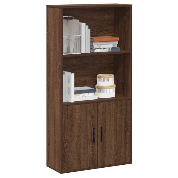 vidaXL Boekenkast 60x24x120 cm bewerkt hout bruin eikenkleurig