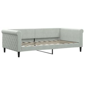 vidaXL Slaapbank 100x190 cm fluweel lichtgrijs