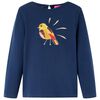Kindershirt met lange mouwen 140 marineblauw