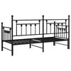 vidaXL Bedframe voor een daybed met hoofdeinde Zwart 75 x 190 cm Staal