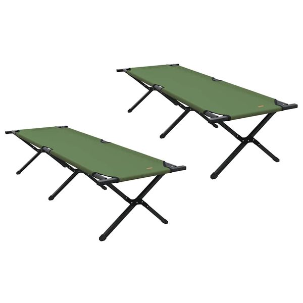 vidaXL Opvouwbaar Camping Bed 2 pcs Groen 193 x 69 x 45 cm Oxford stof