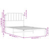 vidaXL Bedframe met hoofdbord metaal wit 107x203 cm