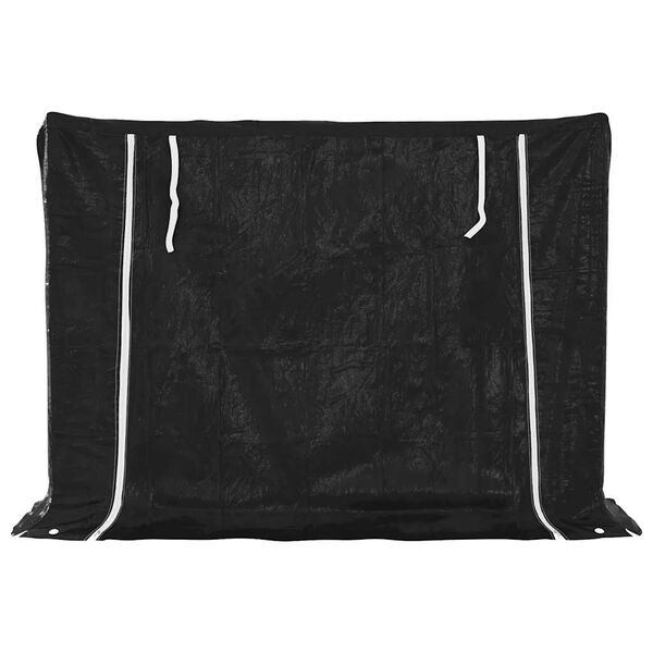 vidaXL Haardhoutrek met regenhoes 151x40,5x110,5 cm staal