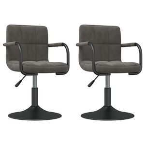 vidaXL Eetkamerstoelen draaibaar 2 st fluweel donkergrijs