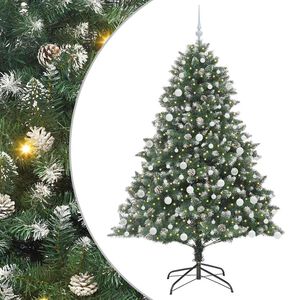 vidaXL Kunstkerstboom Groen 126 x 126 x 180 cm PVC en Plastic en Staal