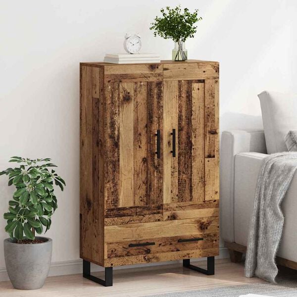 vidaXL Highboard met lade Oud Hout 69,5 x 31 x 115 cm Bewerkt hout
