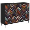 vidaXL Dressoir OMMEN Zwart eiken 102 x 33 x 76 cm Bewerkt hout