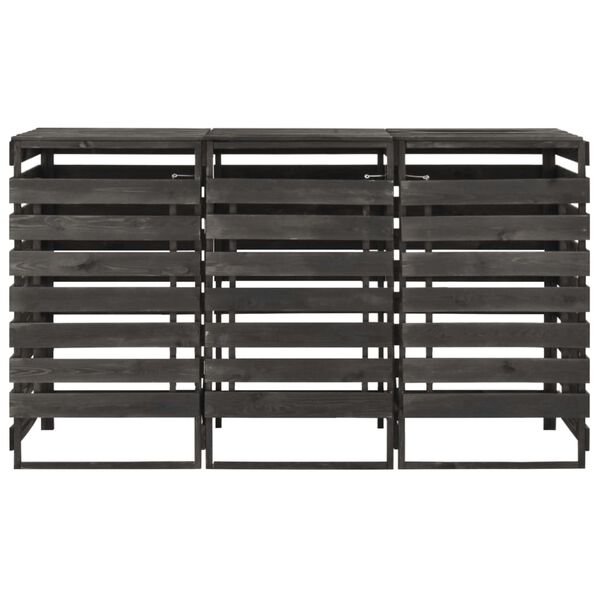 vidaXL Containerberging driedubbel 210x75x121 cm geverfd grenenhout