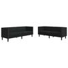 vidaXL Woonkamer Bank 2 pcs Zwart 194 x 74,5 x 70,5 cm Nep Leer