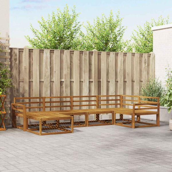 vidaXL Buiten bankenset 6 pcs Naturel Massief Acaciahout