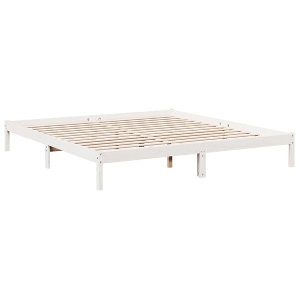 vidaXL Bedframe extra lang zonder matras grenenhout wit 200x220 cm