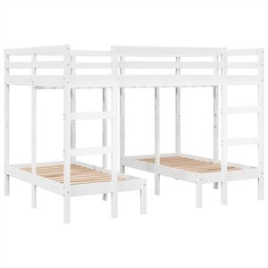 vidaXL Stapelbed 3-voudig grenenhout wit 140x200/70x140 cm