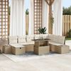 vidaXL Tuin Sofa Set 11 pcs Beige Poly riet