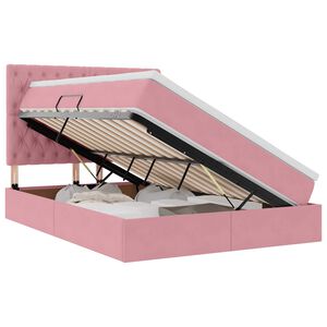 vidaXL Opbergbed met LED met matras met LED Roze 140 x 200 cm Fluweel