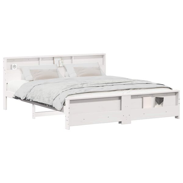 vidaXL Bedframe met hoofdeinde Wit 180 x 200 cm Bewerkt hout