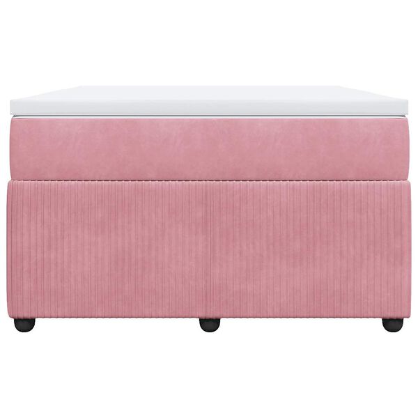 vidaXL Boxspring met matras fluweel roze 120x190 cm