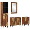 vidaXL Badkamerkastenset met lade 4 pcs Honingbruin Massief Mango Hout