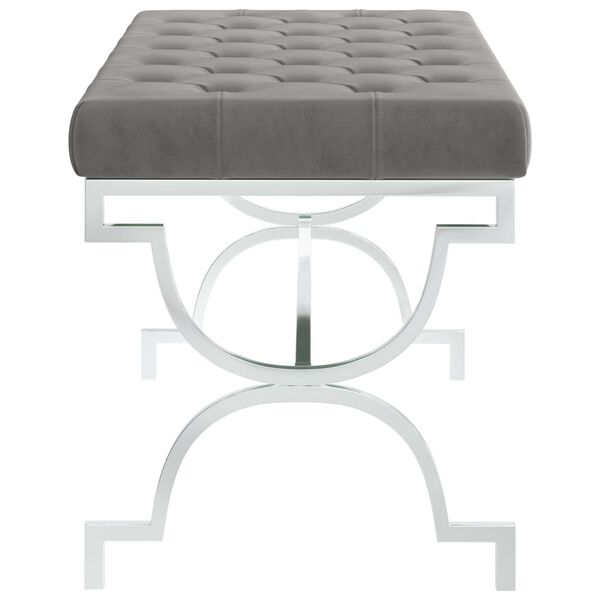 vidaXL Bankje 99 cm fluweel en roestvrij staal grijs