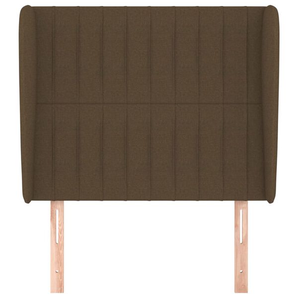 vidaXL Hoofdbord met randen 103x23x118/128 cm stof donkerbruin
