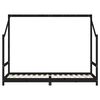 vidaXL Kinderbedframe 2x(90x200) cm massief grenenhout zwart