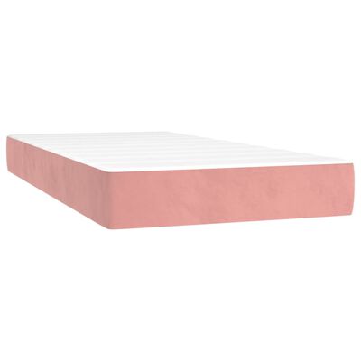 vidaXL Boxspring met matras fluweel roze 80x200 cm