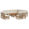 vidaXL Tuinbankenset 13 st Natuurlijk en Cr&egrave;me Wit poly rattan