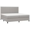 vidaXL Boxspring met matras stof lichtgrijs 200x200 cm