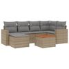 vidaXL 7-delige Loungeset met kussens poly rattan beige