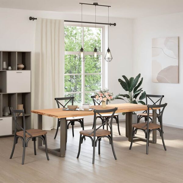 vidaXL Eettafelpoten 2 st T-vormig 90x35x(72-73) cm staal naturel