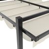 vidaXL Prieel met uittrekbaar dak 3x3 m aluminium cr&egrave;mekleurig