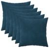 vidaXL Kussensloop 6 st HEERLEN Blauw 30 x 30 cm fluweel