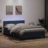 vidaXL Boxspring met matras en LED fluweel donkergrijs 160x220 cm