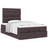 vidaXL Ottoman bed met matras 120x200cm stof donkerbruin