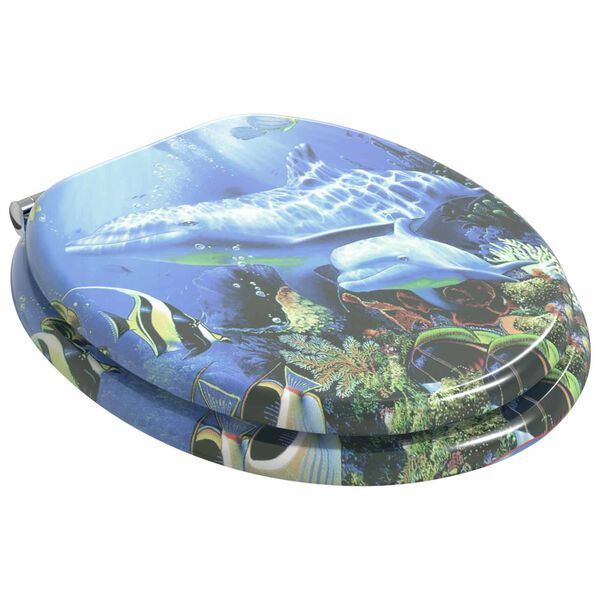 vidaXL Toiletbril 2 pcs Blauw 44 x 38 cm MDF-plaat