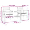 vidaXL Tuinbank met tafel 2-zits massief grenenhout zwart
