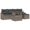 vidaXL Tuin Sofa Set met kussen met opslag 6 pcs Grijs poly rattan