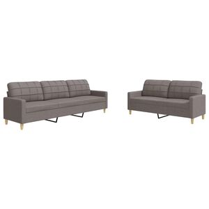 vidaXL 2-delige Loungeset stof taupe