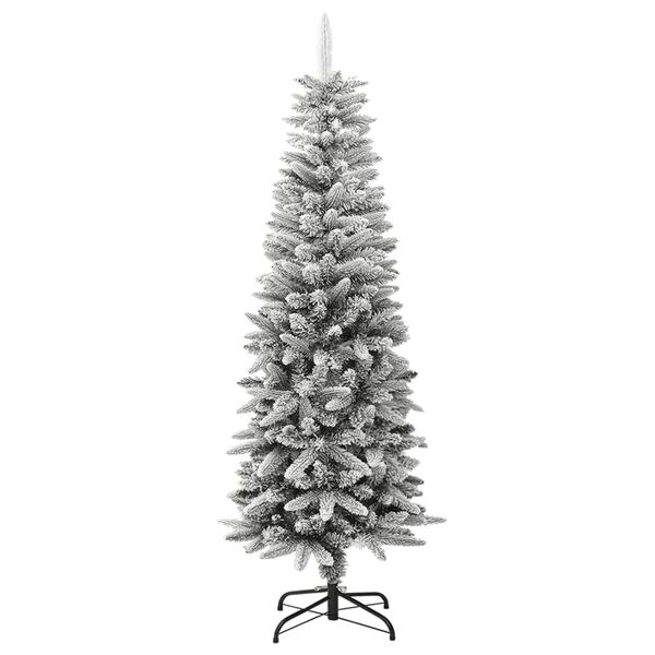 vidaXL Kunstkerstboom met sneeuw smal 150 cm PVC en PE