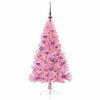 vidaXL Kunstmatig Voorverlicht Kerstboom met 150 LED Roze 120 cm PVC