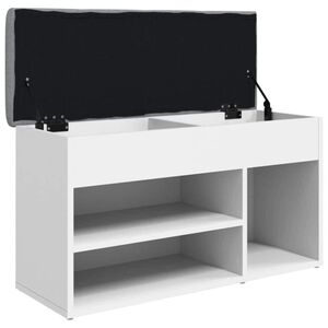 vidaXL Schoenenbank Wit 82x32x45,5 cm Bewerkt Hout
