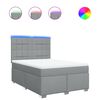 vidaXL Boxspring met matras stof lichtgrijs 160x200 cm