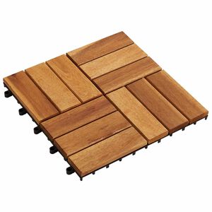 vidaXL Terras Tegel 10 pcs Bruin 30 x 30 cm Acacia Hardhout