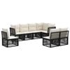 vidaXL Tuinbankenset 8 st Zwart poly rattan
