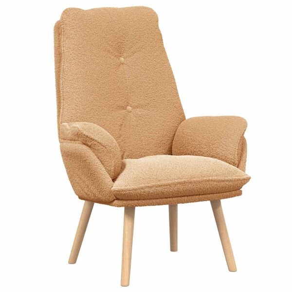 vidaXL Fauteuil Beige 69 x 74 x 93 cm Sherpa Stof
