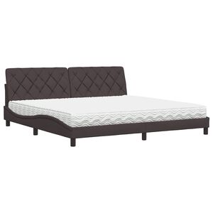 vidaXL Bed met matras stof donkerbruin 200x200 cm