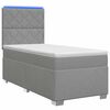 vidaXL Boxspringbed met matras Lichtgrijs 100 x 200 cm Stof