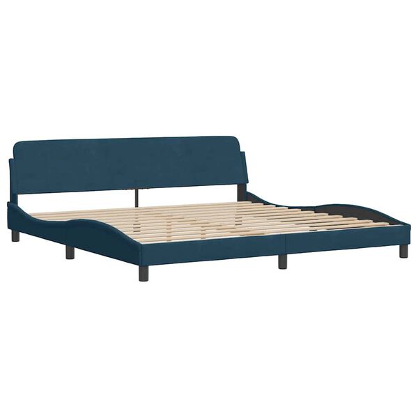 vidaXL Bed met matras "Dover" fluweel blauw 200x200 cm