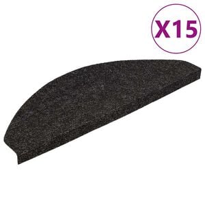 vidaXL Trapmatten zelfklevend 15 st 56x17x3 cm zwart