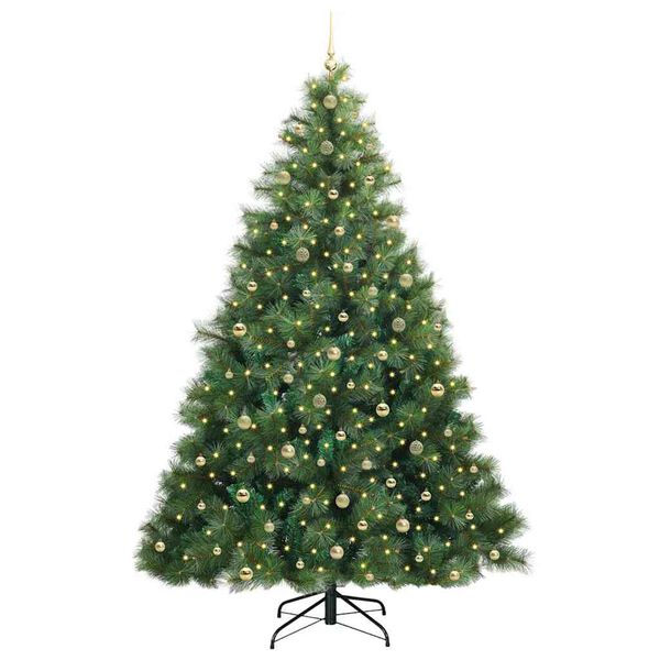 vidaXL Kunstkerstboom met 300 LED met standaard Groen 240 cm PE en PVC